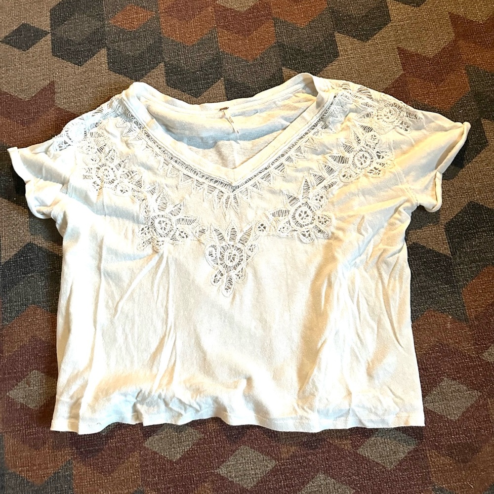 Free People White Lace Women's Top